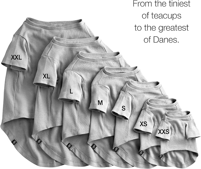 Toby II - The Perfect Tee, 3 Pack Short Sleeve Pet T-Shirt 100% Organic Cotton Tees Clothes for Small, Medium, Large Dogs, Gray Ombre, Medium
