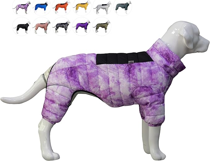 maciai-Purple Waterproof Windproof Reflective Warm Dog Vest, Zippered Adjustable Outdoor Snow Jacket for Small to Large Dogs