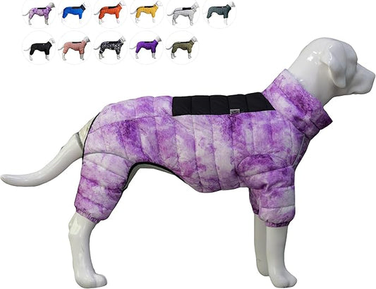 maciai-Purple Waterproof Windproof Reflective Warm Dog Vest, Zippered Adjustable Outdoor Snow Jacket for Small to Large Dogs