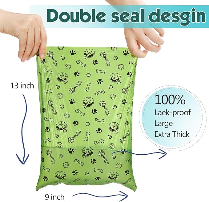 Dog Poop Bag(720 Count), Leak Proof Dog Bags for Poop Refills Rolls - Extra Strong Doggie Poop Bags Scented - 9X13 Inches with a dispenser Pet Waste Bags