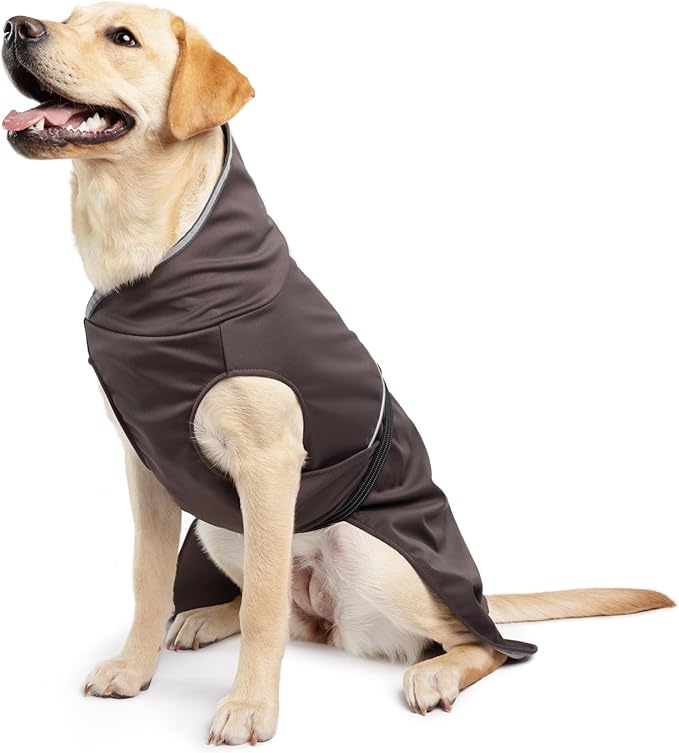 Goldpaw Rainpaw Waterproof Dog Raincoat - Durable Dog Rain Jacket for All Seasons - Easy to Wear, Adjustable, Premium Pet Outerwear - Made in The USA - Machine Washable - Black Bean - Size 16