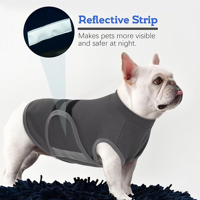 MIGOHI Dog Anxiety Relief Coat,Comfort Anxiety Vest for Dogs,Adjustable Dog Anxiety Calming Wrap for Fireworks,Thunderstorm,Travel,Separation,Anxiety Jacket for Small Dogs,XS,Gray