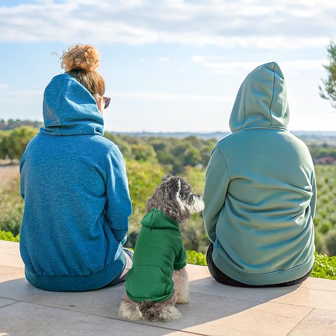 SCENEREAL Dog Hoodie Sweaters for Small Medium Large Size Dogs, Fleece Dog Sweatshirt with Hat and Pocket,Soft Cold Winter All Weather Dog Clothes for S to XL Sized Dogs, Green S