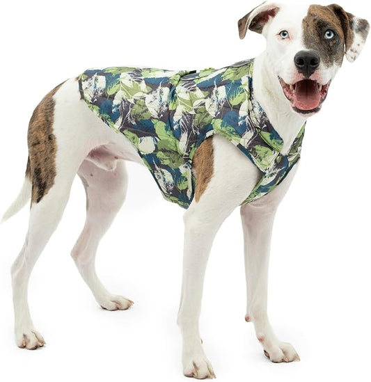Kurgo Loft Dog Jacket - Reversible Cozy Coat for Outdoor Adventures - Water Resistant - Athletic Fit - Machine Washable Fabric - Reflective Dog Gear - Small - Pressed Leaf