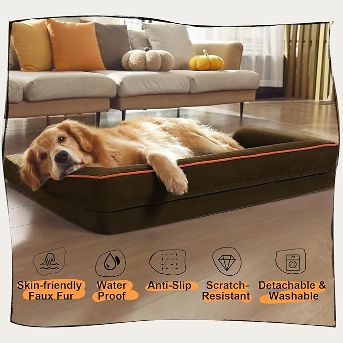 Small Dog Bed and Cat Sofa Waterproof Orthopedic Dog Beds for Small Dogs Cat Bed Comfy Pet Couch Sofa Beds with Washable Removable Cover & Non-Slip Bottom