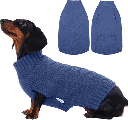 IECOii Dog Sweaters,Dog Sweaters for Large Dogs,Warm Dog Christmas Sweater Sleeveless,Pet Dog Winter Clothes for Fall and Winter,Pullover Dog Knitwear Cold Weather Coat for French Bulldog,Blue-L