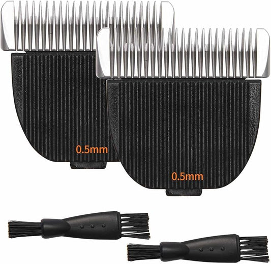 2 Pack Dog Grooming Replacement Blade Compatible with Oneisall Low Noise Dog Clippers, Dog Hair Vacuum Clipper Made of Ceramic Blade & Stainless Steel Blade Size 0.5mm