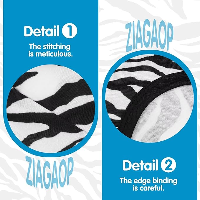 Adorable Zebra Print Dog Shirts – Lightweight, Cozy Outfit for Small to Medium Dogs, Soft & Snuggly Pet Wear for Everyday Comfort and Cuteness.Black S