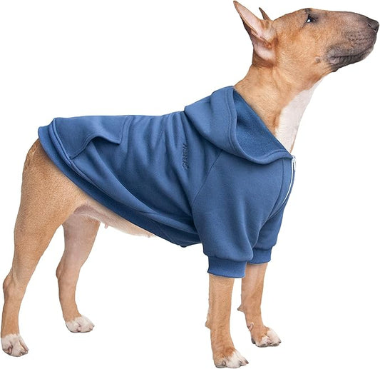 Extra Large Dog Clothes Hoodies Zip Up Sweaters for Big Dogs Labrador Golden Retriever Puppy Blue 2XL
