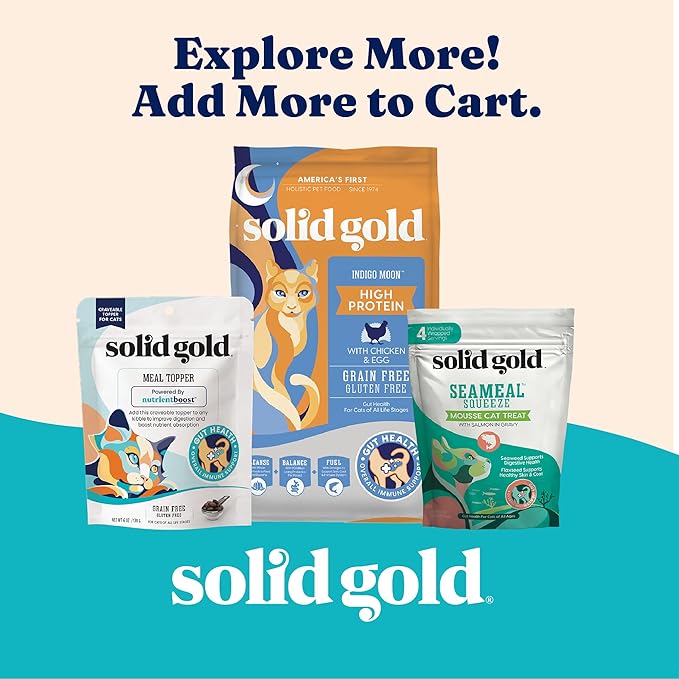 Solid Gold Wet Cat Food Shreds in Gravy - Canned Cat Food Made w/Real Tuna & Shrimp - Five Oceans Grain Free 16ct/6oz Can
