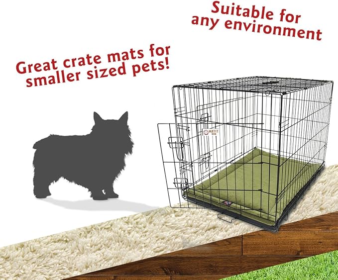 Majestic Pet Orthopedic Memory Foam Dog Crate Mat - Plush Pet Bed Pad for Crates & Kennels | USA Crafted | 24"x18" Villa Fern