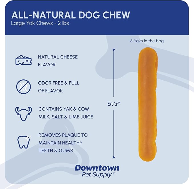 Downtown Pet Supply Regular Yak Chew 2 lbs. (1 lb 15.5 OZ 2 lb 1 OZ) - NEPAL