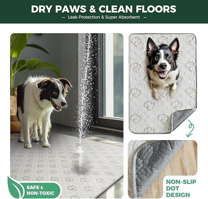 FXW Washable Pee Pads for Dogs, Puppy Pads with Super Absorbent, Specifically Designed for FXW Rollick/Homeplus 32/40/45inch 8 Panels Dog Playpen, 34" Octagon, Khaki, 2 Packs