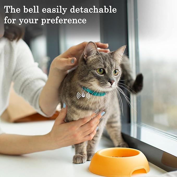 OOPSDOGGY Cat Collar for AirTag Holder, Leather Kitten Collars with Elastic Strap & Bell, Non Breakaway Adjustable Small Pet Collars for Indoor & Outdoor for Boy, Girl (Pink)