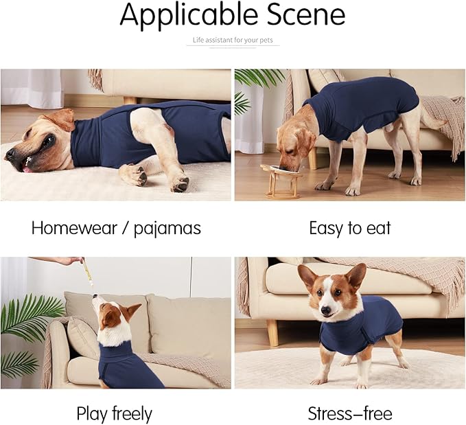Dog Sweater Pullover Cold Weather Vest for Dogs Dog Sweatshirt & Jacket for Indoor and Outdoor Use (Large, Navy Blue)