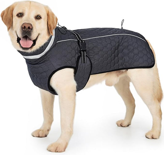 Dog Winter Coat for Small Medium Dogs, Reflective Dog Winter Jacket, Thick Fleece Snowsuit & Christmas Vest, Warm Water-Resistant Puppy Coat, Small Doggie Jackets for Cold Weather