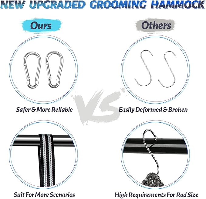 Pet Dog Grooming Hammock Harness for Grooming (XL 80lb), Dog Sling Holder for Clipping Nails with Clippers, Pet Comb