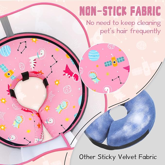 Elevated Inflatable Dog Cone Collar to Stop Licking, Dog Donut Collar After Surgery, Soft Dog Cone Alternative for Small Medium Large Dogs