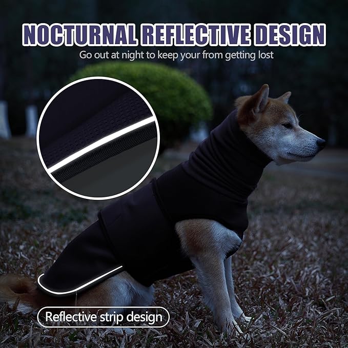 Dog Anxiety Vest,Pet Calming Hoodie Breathable Dog Anti-Anxiety Jacket for Thunder Fireworks and Separation,Blue L