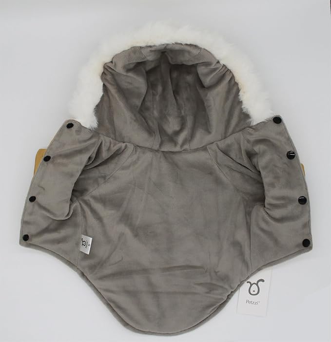 Pet Warm Dog Coat for Winter Dog Clothes Hooded Dog Jacket for Small Puppies Medium Large Dog Cat Clothes Insulated Padded Snow Jacket for Cold Weather Faux Fur (Small, Yellow)