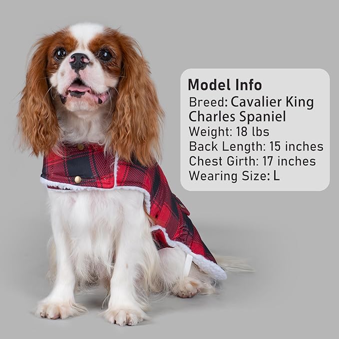KYEESE Dog Coat Soft Pet Sweater with Leash Hole Windproof Dogs Jacket with Fleece Lined Warm Cat Clothes for Cold Weather Thick Pet Winter Puffer Coat with Pocket Waterproof Dog Coats for Large Dogs