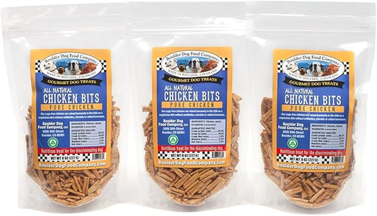 Chicken Bits, 8 oz: Grain Free Dog Treats - Dog Treats Made in USA Only - All Natural Dog Treats - Healthy Dog Treats - Dog Snacks (Pack of 3)
