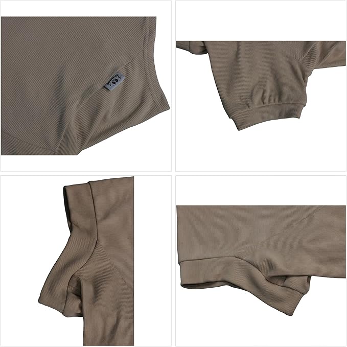 Lovelonglong Ribbed Dog T-Shirt Cotton Knitted Dog Sweaters for All Season Pet T-Shirts for Large Medium Small Dogs Beige 3XL
