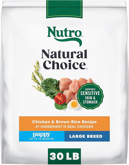 Nutro Natural Choice Chicken & Brown Rice Large Breed Puppy Food Dry Recipe, 30 lb. Bag