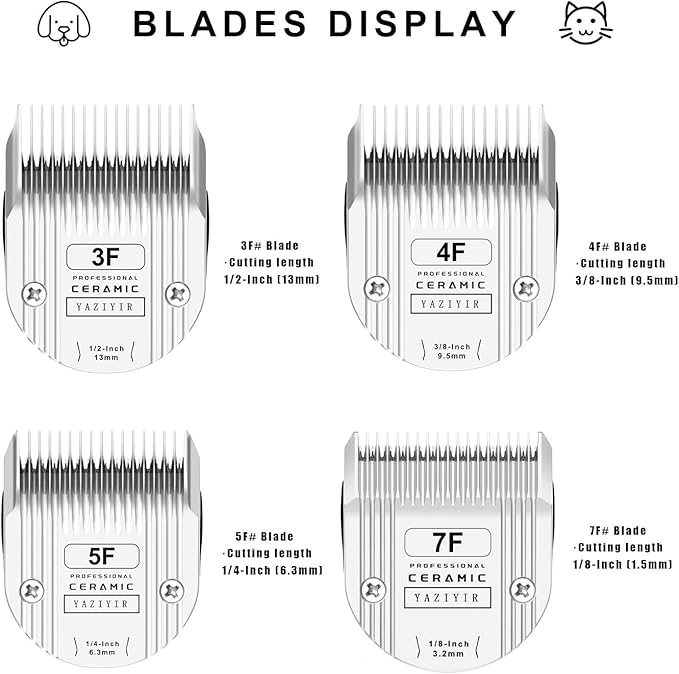 3F Dog Grooming Detachable Ceramic Blade,Compatible with WAHL 5 in 1 Blade for Wahl Arco, Bravura, Chromado, Creativa, Figura, and Motion Clippers. Cut Length 1/2-Inch 13mm