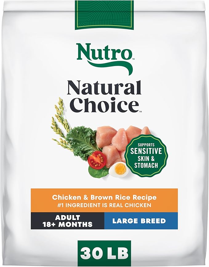 Nutro Natural Choice Chicken & Brown Rice Adult Large Breed Dog Food Dry Recipe, 30 lb. Bag