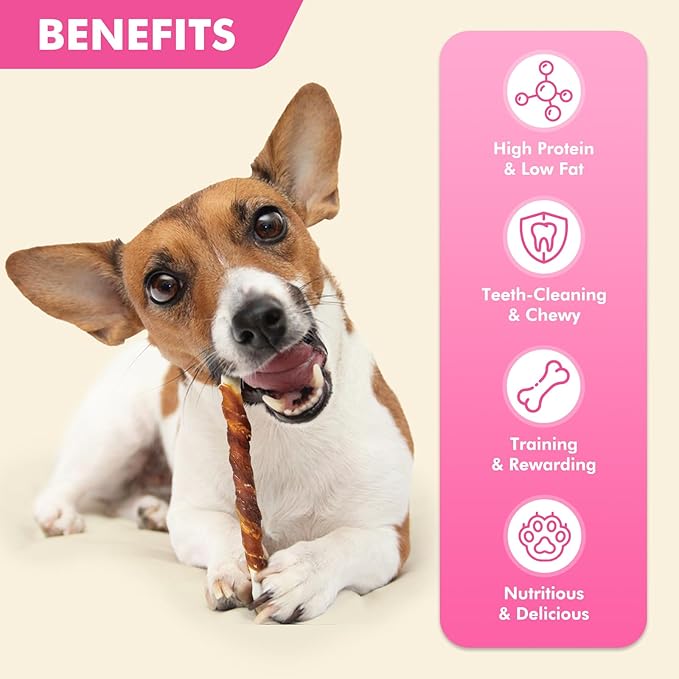 Dog Treats, 5 Inch Duck Wrapped Rawhide Sticks for Dogs, Teeth Cleaning Dog Chew Snacks for Puppy and Small Dogs, 8.8oz