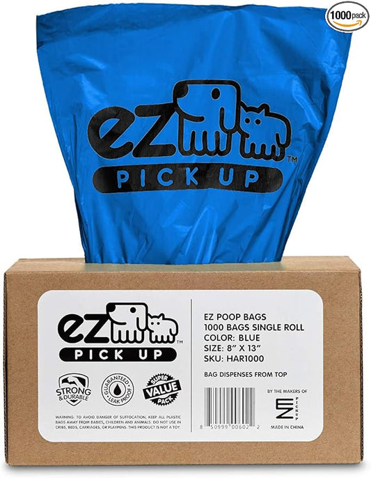 EZ Pickup 1000 Count Dog Waste Poop Bags, Unscented