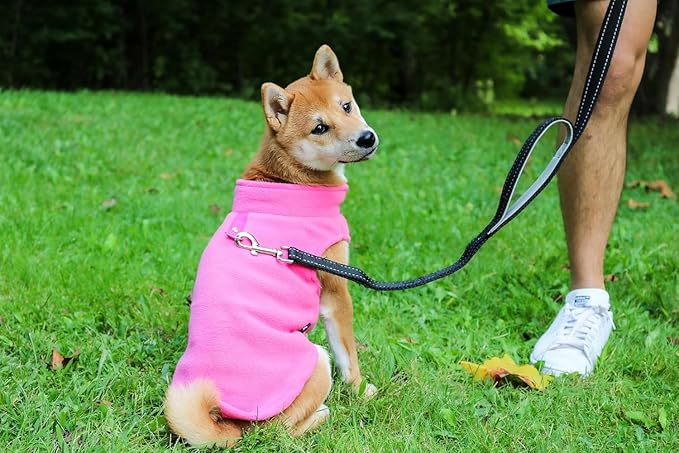 JACKO & CO - Fleece Vest Dog Sweater with Leash Ring - Soft, Warm & Lightweight Pullover Coat for Small & Medium Dogs, Puppies & Cats - Cozy Fall/Winter/Spring Pet Jacket (Pink, Small 4-6lbs)