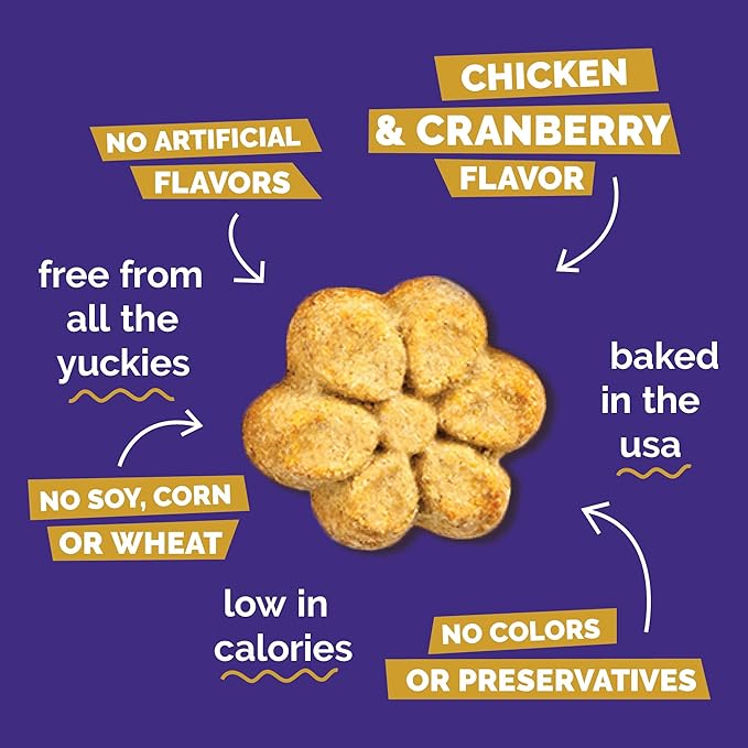 Fruitables Baked Dog Treats, Healthy Pumpkin Treat for Dogs, Low Calorie & Delicious, Free of Wheat, Corn and Soy, Made in The USA, Chicken and Cranberry Flavor, 12 oz