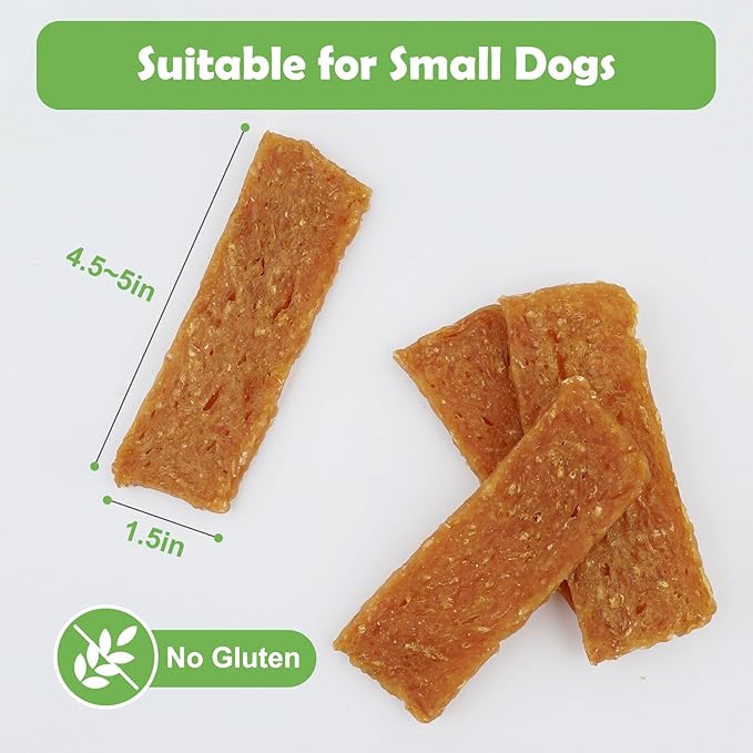 MON2SUN Dog Treats Chicken Jerky Pumpkin Flavor, Rawhide-Free, Gluten-Free, Healthy Jerky Snacks for Small Dogs, 10.6 oz