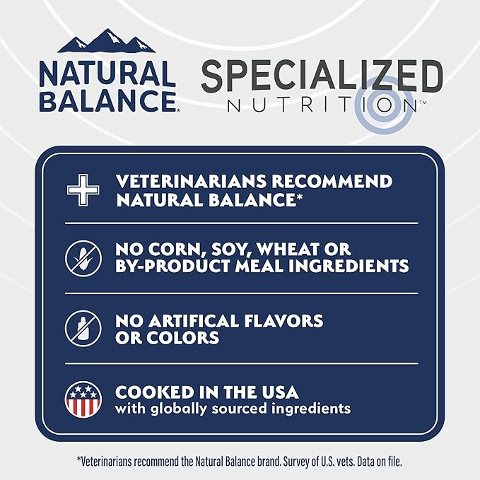 Natural Balance Specialized Nutrition Dry Dog Food Formula with Chicken and Oatmeal for Dogs, Joint Health & Muscle Health Dog, Natural Ingredients with Added Vitamins & Minerals - 22 lbs