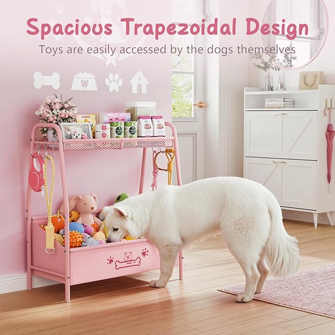 Large Dog Toy Basket (23.6"x11.2"x9.7"), Dogs Toy Bin with Storage Organizer, Trapezoid Toy Box for Dog Stuff Accessories, Pet Toy Storage Holder Chest for Cat Dogs Essential Supplies