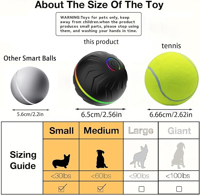Interactive Dog Toys Dog Ball,Anti Boredom Dog Toys,Durable Motion Activated Automatic Rolling Toys for Small/Medium Dogs,Moving Ball for Dogs to Keep Them Busy,Dog Bows,Fruity Plush Covers(Black)