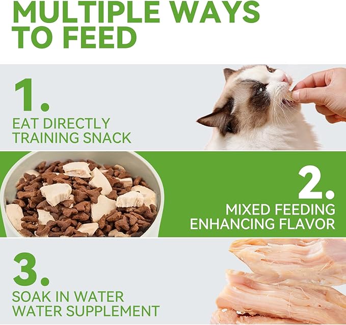 OPET Freeze Dried Chicken Breast Cat Treats for Cats & Dogs，Single Ingredient Grain Free High Protein Pet Food，Healthy Training Snacks ，(Chicken Breast-1.48 Ounce)