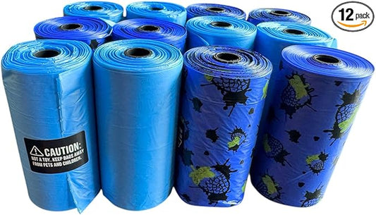 Dog Poop Bags – Leak-Proof Pet Waste Bags with Dispenser and Refill Rolls, Scented & Unscented Options, Eco-Friendly, 240 Count-12 Pack (Navy)