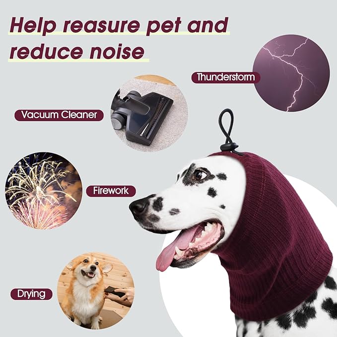 ROZKITCH Dog Shirt with Hoodie Dog Ears Cover 2 in 1, Soft Lightweight Dog Striped T Shirt Pullover Dog Tank with Detachable Ear Wrap, Dog Hoodie Tshirt Dog Boy Girl, Stretchy Sweater WineRed 2XL