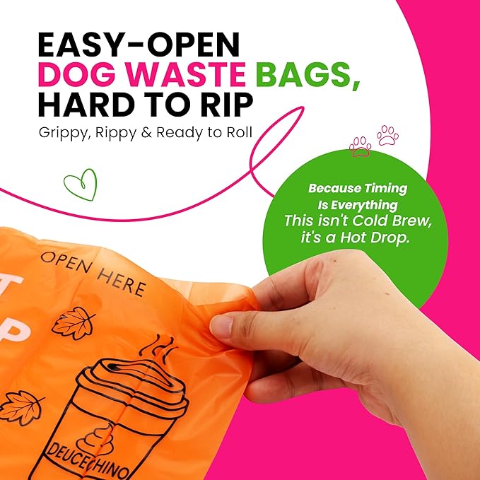 Dog Poop Bags 120 Count – Leakproof, Extra Thick & Easy Open | Unscented Plant-Based PLA + PBAT, Fits All Dispensers | Funny Hey Stinky Design – $1 Donated to Service & Therapy Dogs