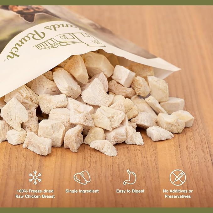 BADLANDS RANCH - Superfood Bite, Freeze-Dried Raw Dog Treats - Protein Rich, Train & Reward, Traceable Single Ingredient by Katherine Heigl (4 Ounce (Pack of 4) Chicken Breast)
