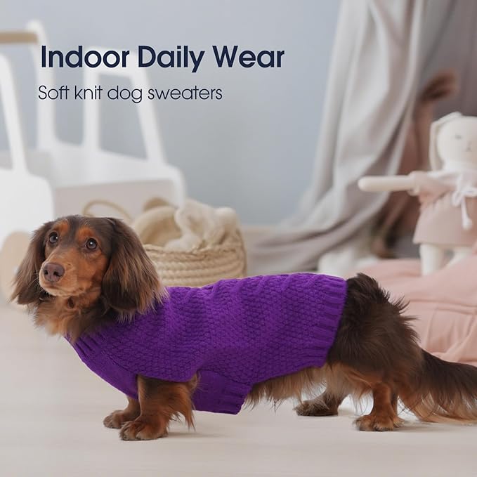 IECOii Dog Sweater - Warm Sleeveless Pullover for Large Dogs, Purple - Winter & Fall Coat for French Bulldog