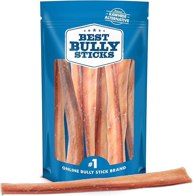 Best Bully Sticks Jumbo Bully Sticks - 12 Inch, 25 Count (Pack of 1) - Natural, Grass-Fed Beef, Single Ingredient, Grain-Free, Rawhide Alternative, Dog Treats for Large Dogs