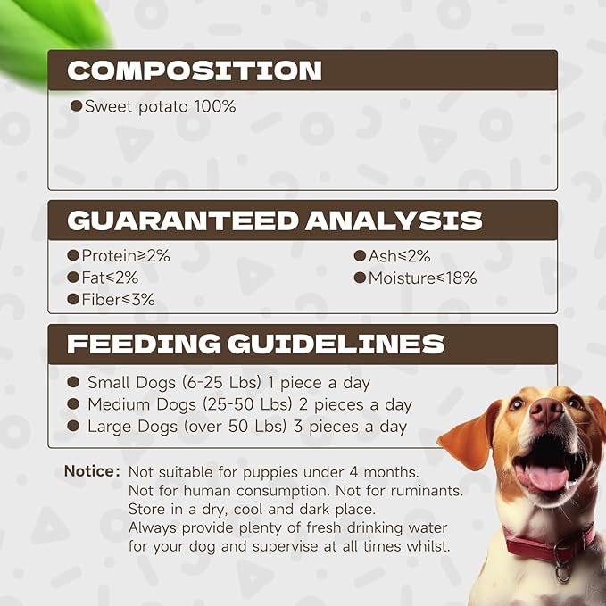 Healthy Sweet Potato Dog Treats, Soft and Low Fat Dog Training Treats for Small Medium Dogs and Large Breed, Single Ingredient Chews Snacks 10.58oz/25-30pcs