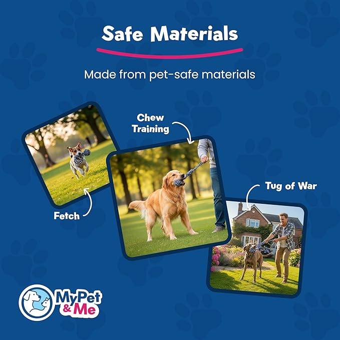 My Pet & Me – Durable Rope Dog Toy for Chewing, Tug of War, and Interactive Play – Perfect for Puppies and Active Dogs (17 Inch, Tug of War Dog Toy)