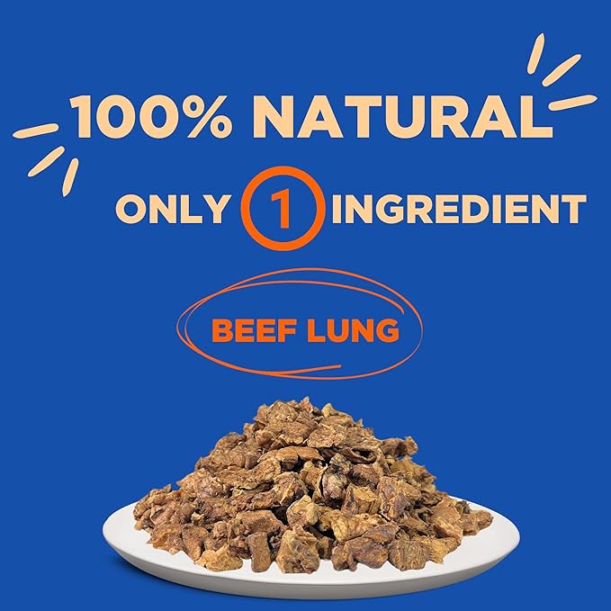 Paww Chew Beef Lung Dog Treats, 100% Natural, Single Ingredient, (2.5 Pound) Made in the USA, Dried & Dehydrated, High Protein, High Value Dog Training Treats, Grain Free, Low-Odor Free for All Breeds