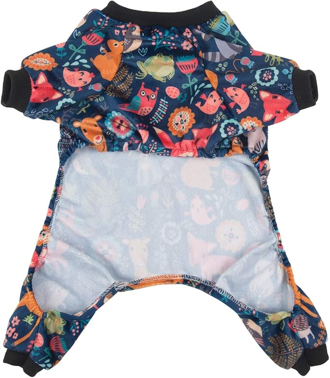 CuteBone Small Dogs Outfit Soft Puppy Onesies Pjs Dog Pajamas Pet Coat Cat Apparel Comfy Doggie Jumpsuit Bodysuit for All Seasons P75XL