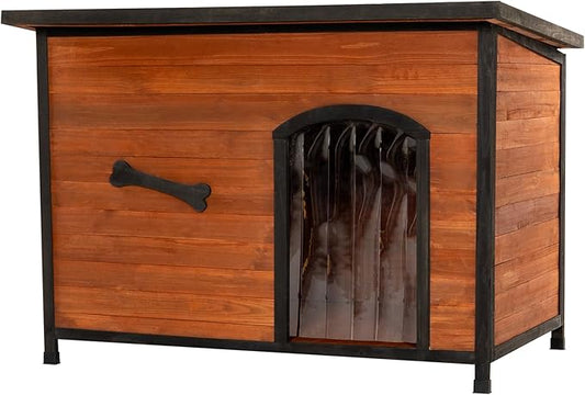 Large Solid Wooden Dog House,Suitable for Both Indoor and Outdoor, Suitable for Large Dogs and Animals of The Following Size, Easy to Clean,Can DIY,45.75" W x 31.25" D x 32.5" H,Grey